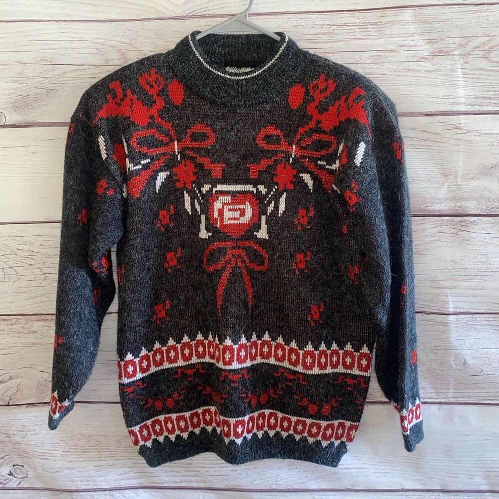 Vintage Bramble Lane Womens M Fair Isle Mock Neck Sweater Korea